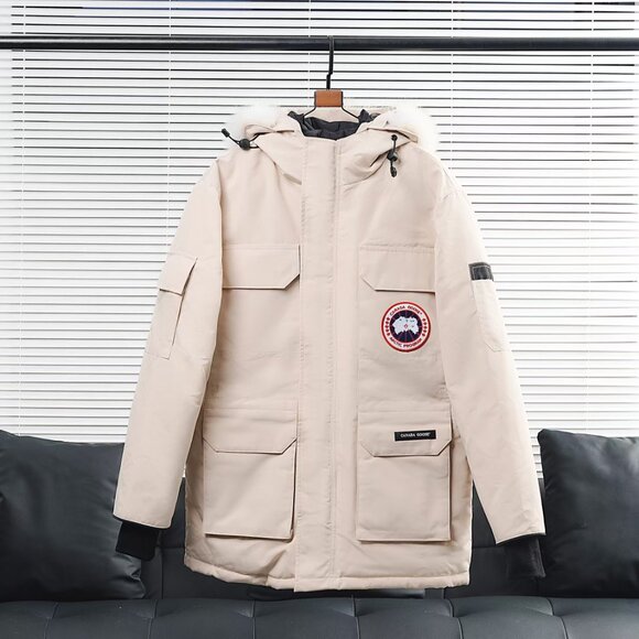 Canada Goose Expedition white Unisex Hooded Parka - Picture 1 of 8